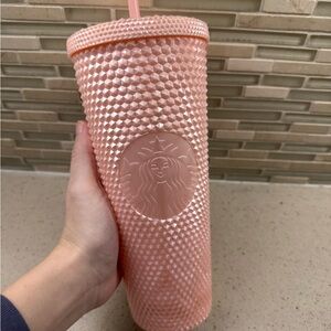 Pink Studded Starbucks Tumbler